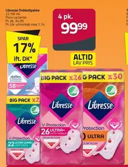 Fleggaard Libresse Dobbeltpakke, DKK 99.99 tilbud