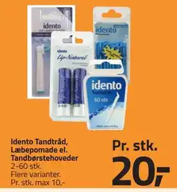 Fleggaard Idento Tandtråd, Læbepomade el. Tandbørstehoveder, DKK 20 tilbud