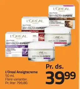 Fleggaard L’Oreal Ansigtscreme, DKK 39.99 tilbud
