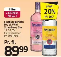 Fleggaard Finsbury London Dry el. Wild Strawberry Gin, DKK 89.99 tilbud