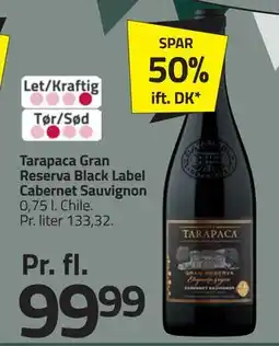 Fleggaard Tarapaca Gran Reserva Black Label Cabernet Sauvignon, DKK 99.99 tilbud
