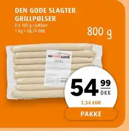 Scandinavian Park DEN GODE SLAGTER GRILLPØLSER, DKK 54.99 tilbud