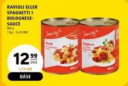 Scandinavian Park RAVIOLI ELLER SPAGHETTI I BOLOGNESE-SAUCE, DKK 12.99 tilbud