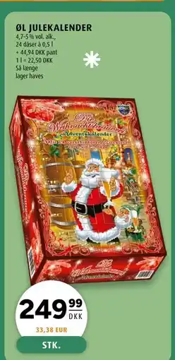 Scandinavian Park ØL JULEKALENDER, DKK 249.99 tilbud