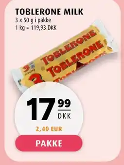 Scandinavian Park TOBLERONE MILK, DKK 17.99 tilbud