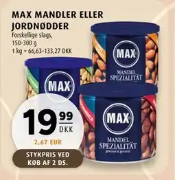 Scandinavian Park MAX MANDLER ELLER JORDNØDDER, DKK 19.99 tilbud