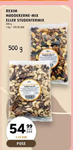 Scandinavian Park REXIM NØDDEKERNE-MIX ELLER STUDENTERMIX, DKK 54.99 tilbud