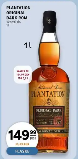 Scandinavian Park PLANTATION ORIGINAL DARK ROM, DKK 149.99 tilbud