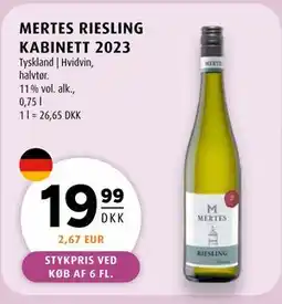 Scandinavian Park MERTES RIESLING KABINETT 2023, DKK 19.99 tilbud