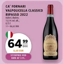 Scandinavian Park CA’ FORNARI VALPOLICELLA CLASSICO RIPASSO 2022, DKK 64.99 tilbud