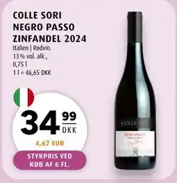 Scandinavian Park COLLE SORI NEGRO PASSO ZINFANDEL 2024, DKK 34.99 tilbud