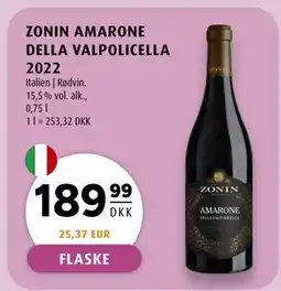 Scandinavian Park ZONIN AMARONE DELLA VALPOLICELLA 2022, DKK 189.99 tilbud