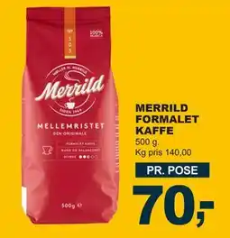 Let-Køb MERRILD FORMALET KAFFE, DKK 70 tilbud