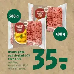 Coop 365 Hakket grise- og kalvekød 4-7% eller 8-12% tilbud