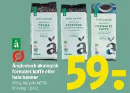 Coop 365 Änglemark økologisk formalet kaffe eller hele bønner tilbud