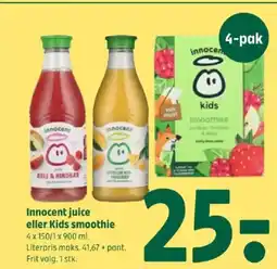 Coop 365 Innocent juice eller Kids smoothie tilbud