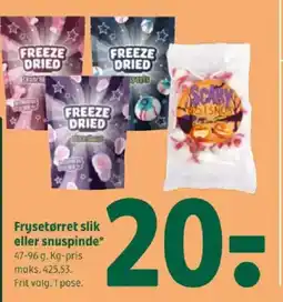 Coop 365 Frysetørret slik eller snuspinde tilbud