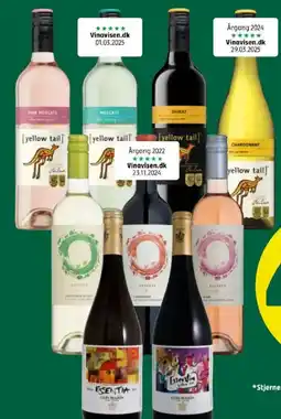 Coop 365 Essentia, Yellow Tail eller 0-Organic tilbud