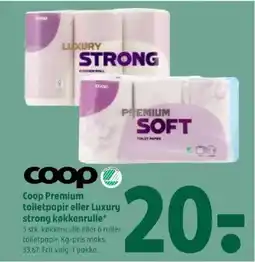 Coop 365 Coop Premium toiletpapir eller Luxury strong køkkenrulle tilbud