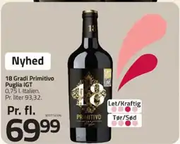 Fleggaard Nyhed 18 Gradi Primitivo Puglia IGT tilbud