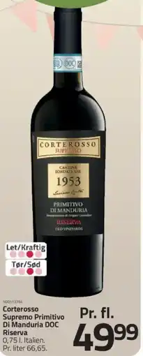 Fleggaard Corterosso supremo primitivo di manduria doc Riserva tilbud