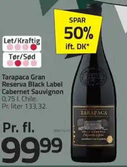 Fleggaard Tarapaca Gran Reserva Black Label Cabernet Sauvignon tilbud