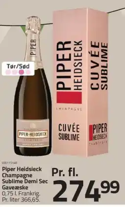 Fleggaard Piper Heidsieck Champagne Sublime Demi Sec Gaveæske tilbud