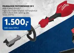 Davidsen Milwaukee motorenhed 18 v tilbud