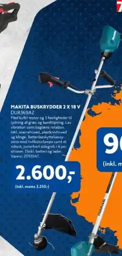 Davidsen Makita buskrydder 2 x 18 v tilbud