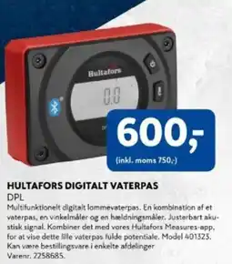 Davidsen Hultafors digitalt vaterpas dpl tilbud