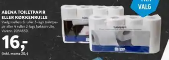 Davidsen ABENA TOILETPAPIR ELLER KØKKENRULLE tilbud