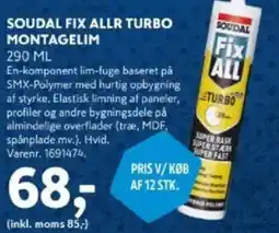 Davidsen Soudal fix allr turbo montagelim tilbud