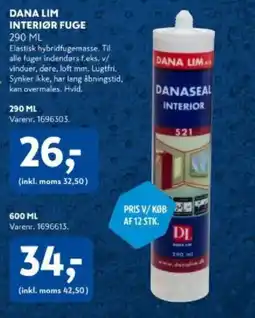 Davidsen Dana lim interiør fuge tilbud