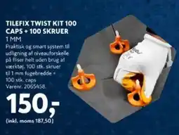 Davidsen Tilefix twist kit 100 caps + 100 skruer 1 mm tilbud