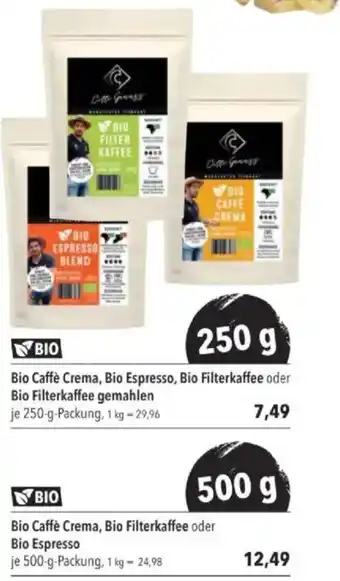Citti Bio Caffè Crema, Bio Espresso, Bio Filterkaffee oder Bio Filterkaffee gemahlen tilbud