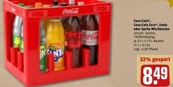 REWE DE Coca-Cola,Coca-Cola Zero, Fanta Oder Sprite Mischkasten tilbud