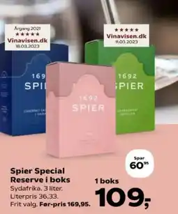 Kvickly Spier Special Reserve i boks tilbud
