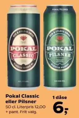 Kvickly Pokal Classic eller Pilsner tilbud