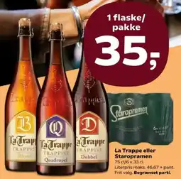 Kvickly La Trappe eller Staropramen tilbud