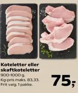 SuperBrugsen Koteletter eller skaftkoteletter tilbud