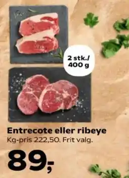 SuperBrugsen Entrecote eller ribeye tilbud