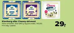SuperBrugsen Klovborg eller Cheasy skiveost tilbud