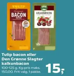 SuperBrugsen Tulip bacon eller Den Grønne Slagter kalkunbacon tilbud