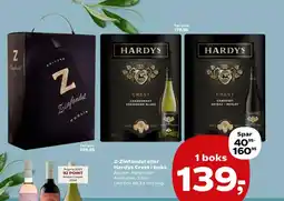 SuperBrugsen Z-Zinfandel eller Hardys Crest i boks tilbud