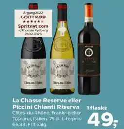 SuperBrugsen La Chasse Reserve eller Piccini Chianti Riserva tilbud