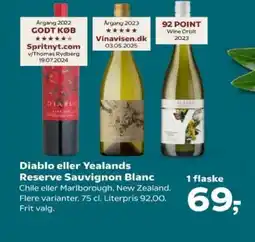 SuperBrugsen Diablo eller Yealands Reserve Sauvignon Blanc tilbud
