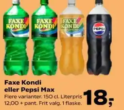 SuperBrugsen Faxe Kondi eller Pepsi Max tilbud