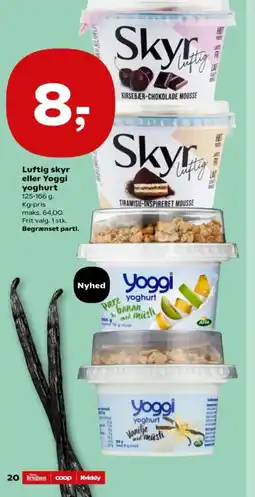 SuperBrugsen Luftig skyr eller Yoggi yoghurt tilbud