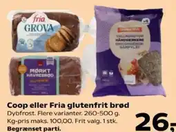 SuperBrugsen Coop eller Fria glutenfrit brød tilbud