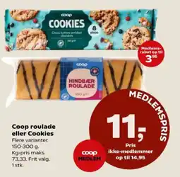 SuperBrugsen Coop roulade eller Cookies tilbud